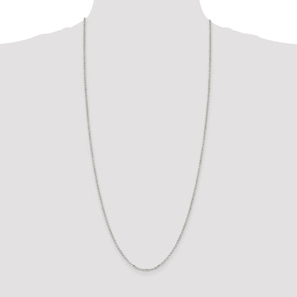 Sterling Silver 2.2mm Diamond-cut Rolo Cable Chain