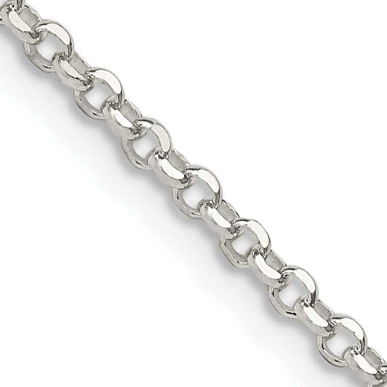 Sterling Silver 2.2mm Diamond-cut Rolo Cable Chain