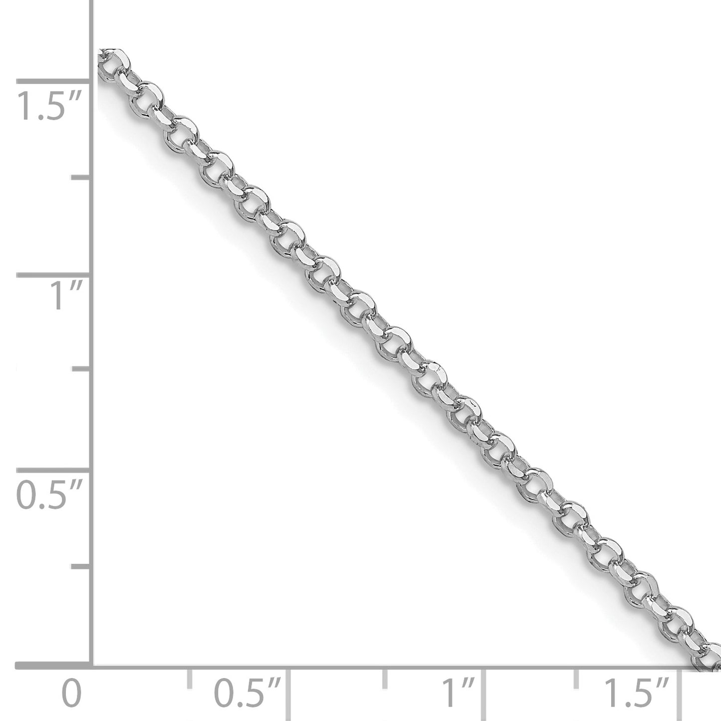 Sterling Silver Rh-plated 2.2mm Diamond-cut w/4in ext. Rolo Cable Chain