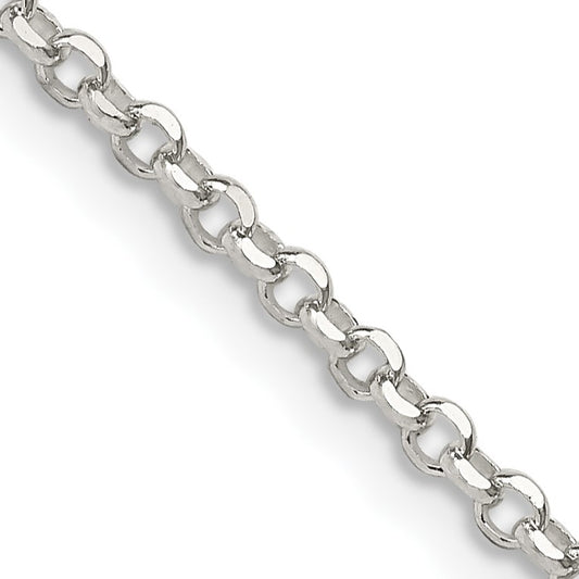 Sterling Silver 2.2mm Diamond-cut Rolo Cable Chain