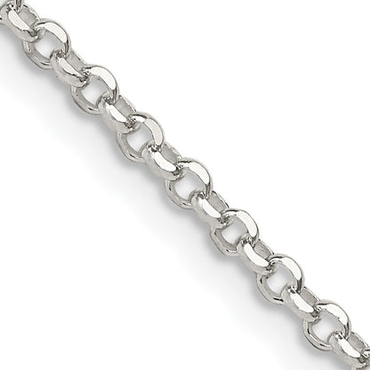 Sterling Silver 2.2mm Diamond-cut Rolo Cable Chain