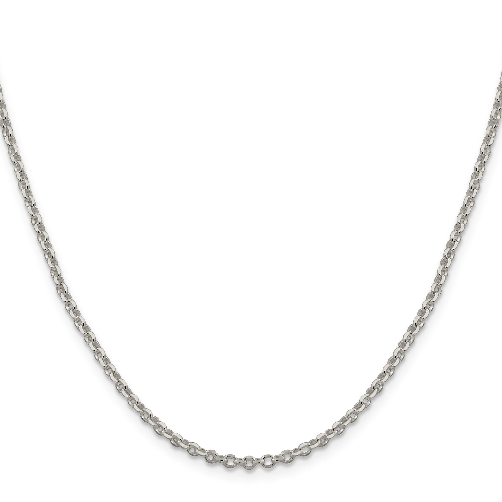 Sterling Silver 2.6mm Diamond-cut w/4in ext. Rolo Cable Chain