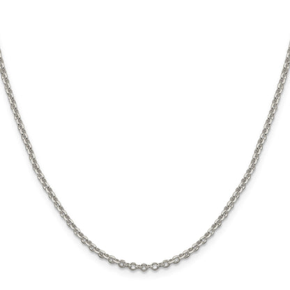 Sterling Silver 2.6mm Diamond-cut Rolo Cable Chain