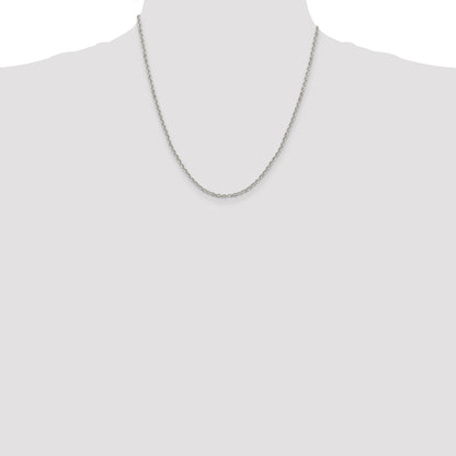 Sterling Silver 2.6mm Diamond-cut Rolo Cable Chain