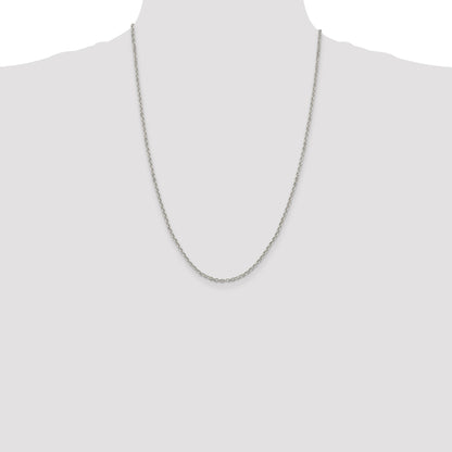 Sterling Silver 2.6mm Diamond-cut Rolo Cable Chain