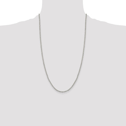 Sterling Silver 2.6mm Diamond-cut Rolo Cable Chain