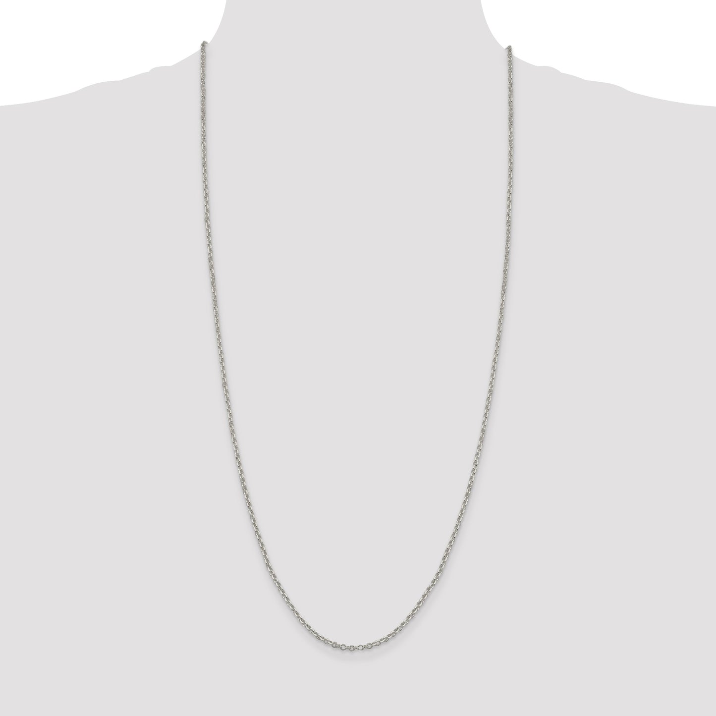 Sterling Silver 2.6mm Diamond-cut Rolo Cable Chain