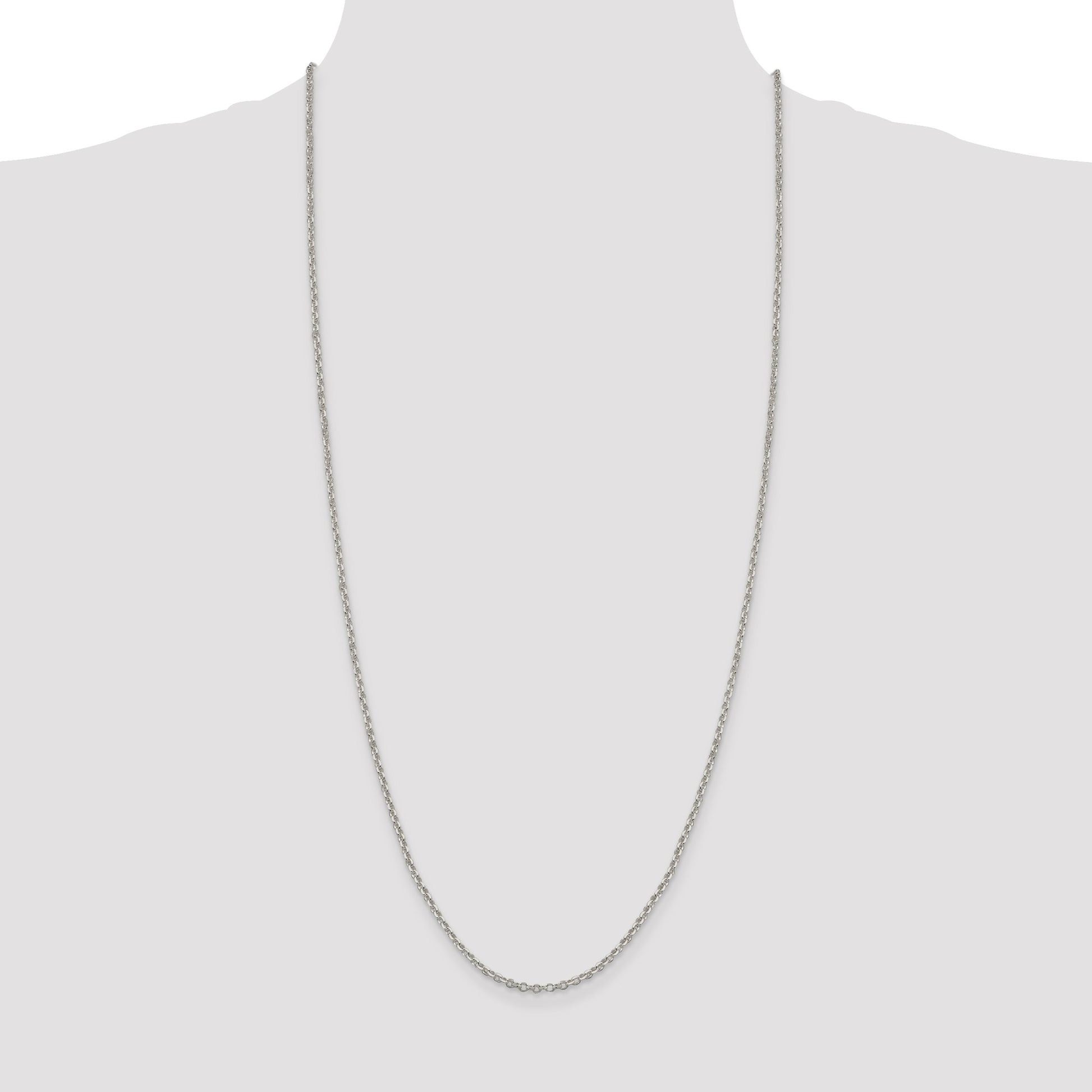 Sterling Silver 2.6mm Diamond-cut Rolo Cable Chain