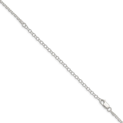Sterling Silver 2.6mm Diamond-cut w/4in ext. Rolo Cable Chain