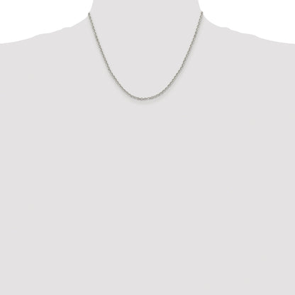 Sterling Silver Rhodium-plated 2.6mm Diamond-cut Rolo Cable Chain
