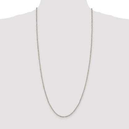 Sterling Silver Rhodium-plated 2.6mm Diamond-cut Rolo Cable Chain