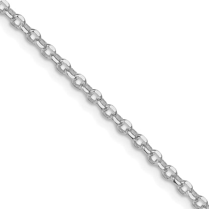 Sterling Silver Rhodium-plated 2.6mm Diamond-cut Rolo Cable Chain