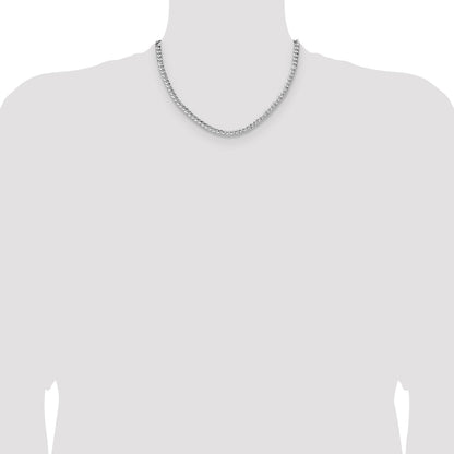 Sterling Silver 4.75mm Hammered Curb Chain
