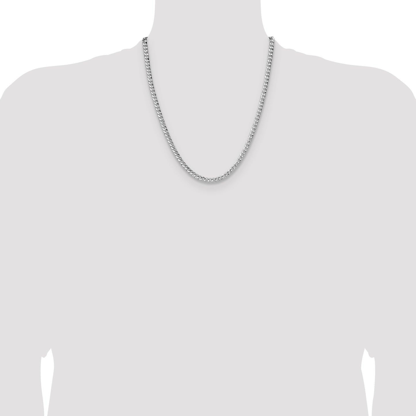 Sterling Silver 4.75mm Hammered Curb Chain