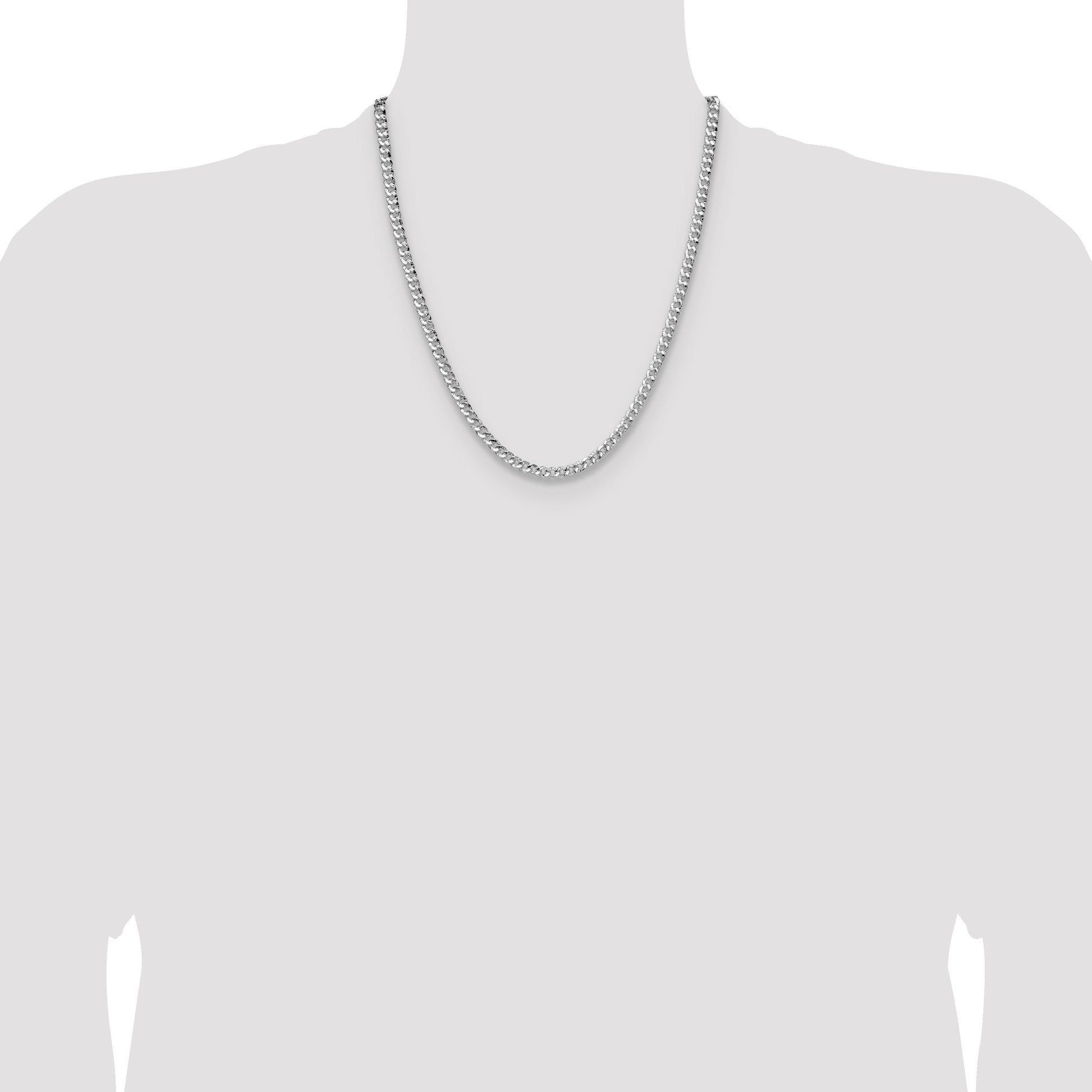 Sterling Silver 4.75mm Hammered Curb Chain