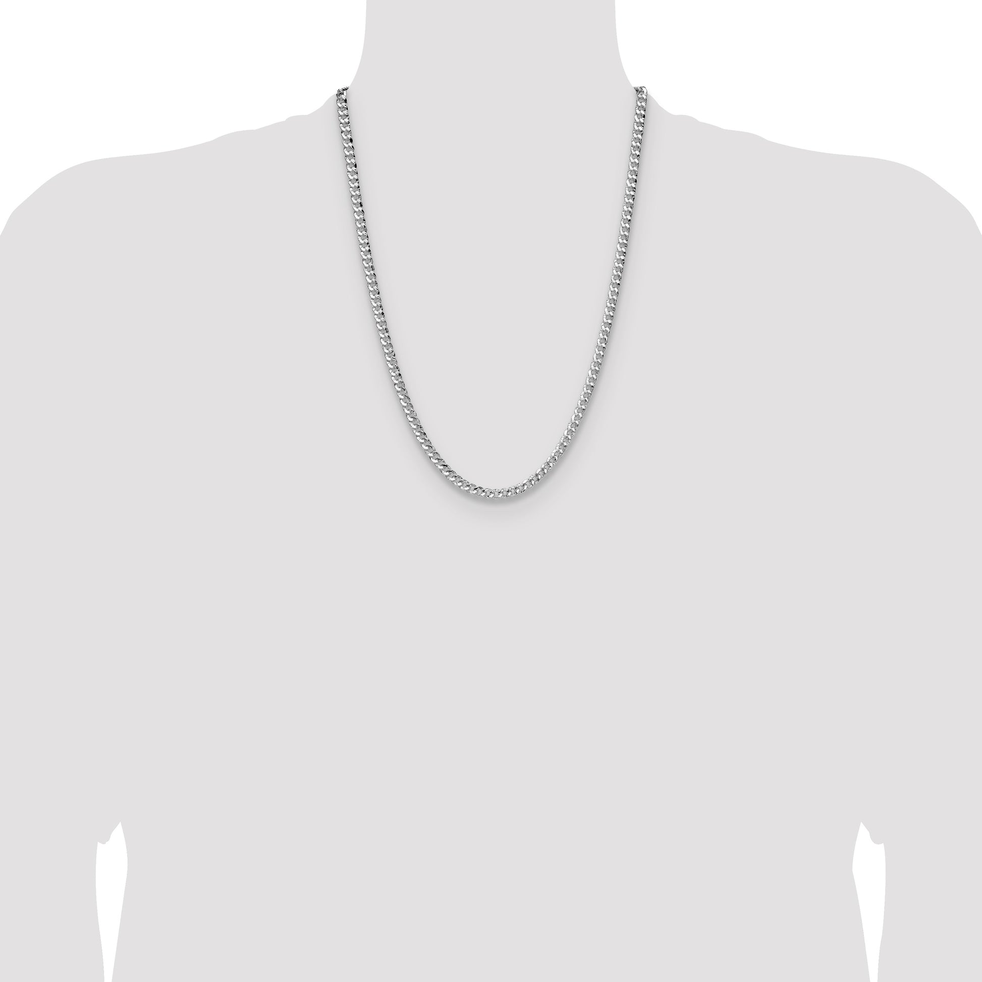 Sterling Silver 4.75mm Hammered Curb Chain