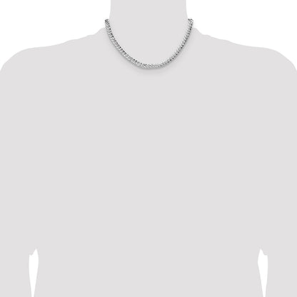 Sterling Silver 6.35mm Hammered Curb Chain