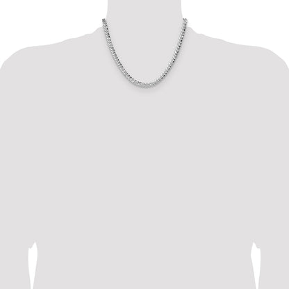 Sterling Silver 6.35mm Hammered Curb Chain