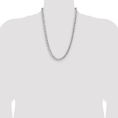 Sterling Silver 7.6mm Hammered Curb Chain