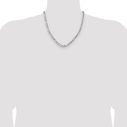 Sterling Silver 4.75mm Hammered Figaro Chain