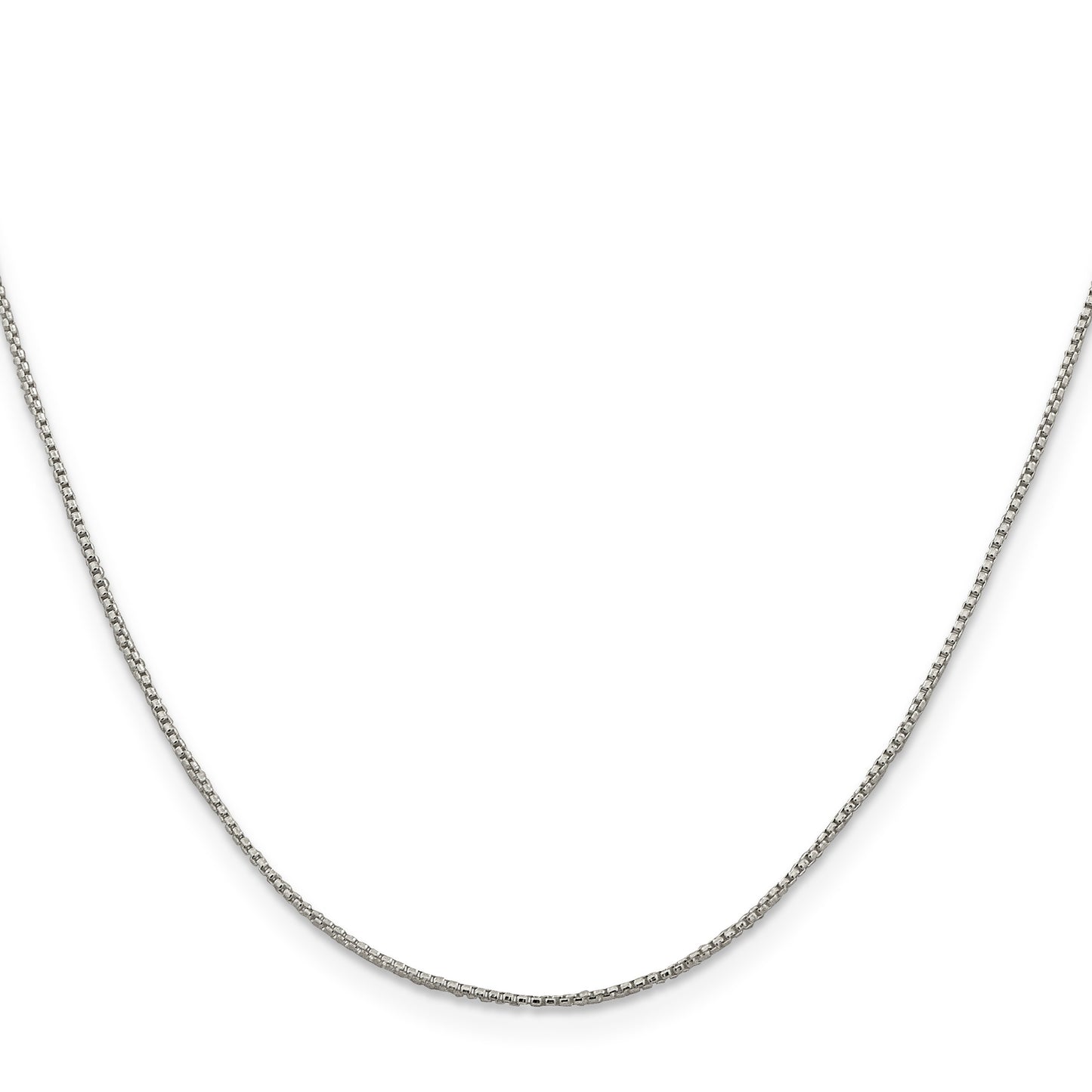 Sterling Silver 1mm Round Box Chain w/4in ext.