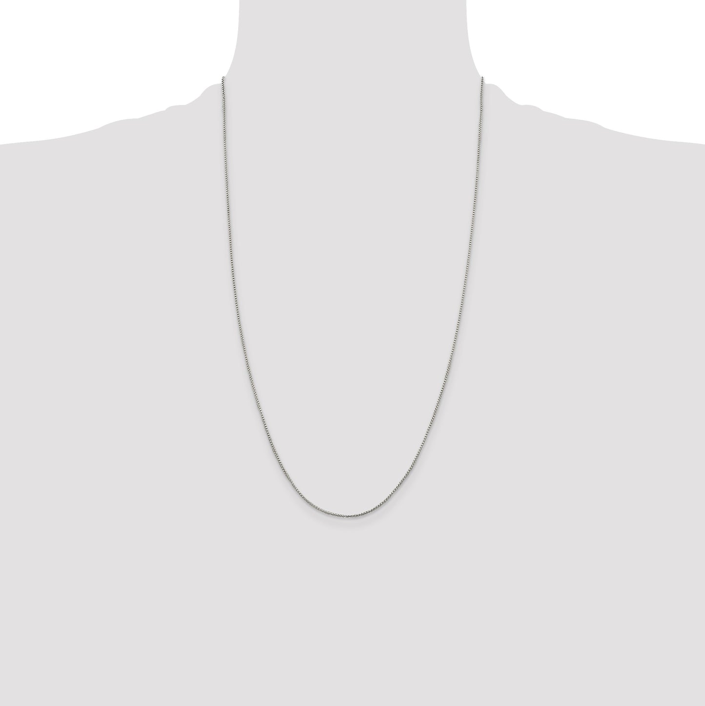Sterling Silver 1mm Round Box Chain