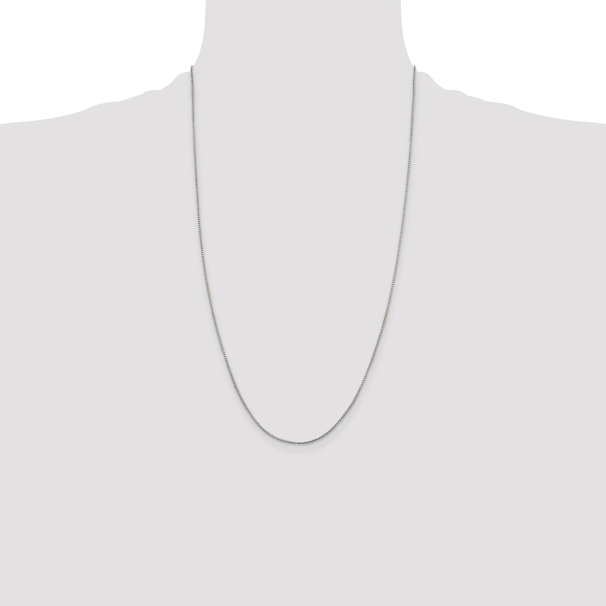 Sterling Silver 1mm Round Box Chain