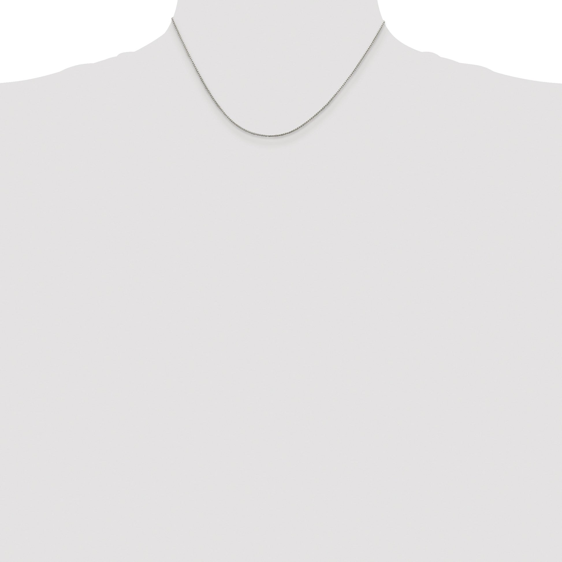 Sterling Silver Rhodium-plated 1mm Round Box Chain