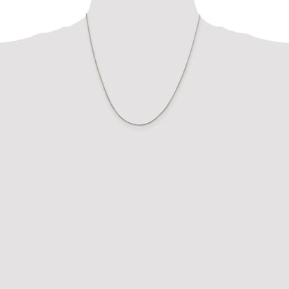Sterling Silver Rhodium-plated 1mm Round Box Chain