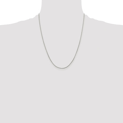 Sterling Silver Rhodium-plated 1mm Round Box Chain