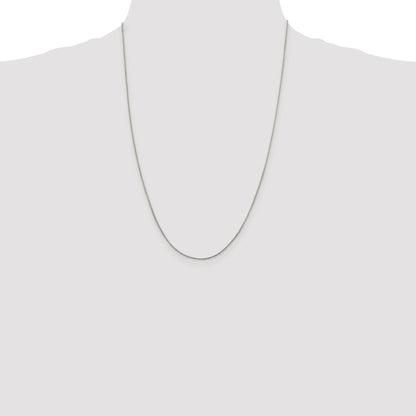 Sterling Silver Rhodium-plated 1mm Round Box Chain
