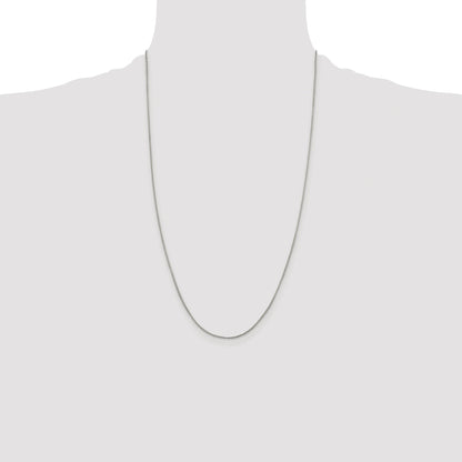Sterling Silver Rhodium-plated 1mm Round Box Chain