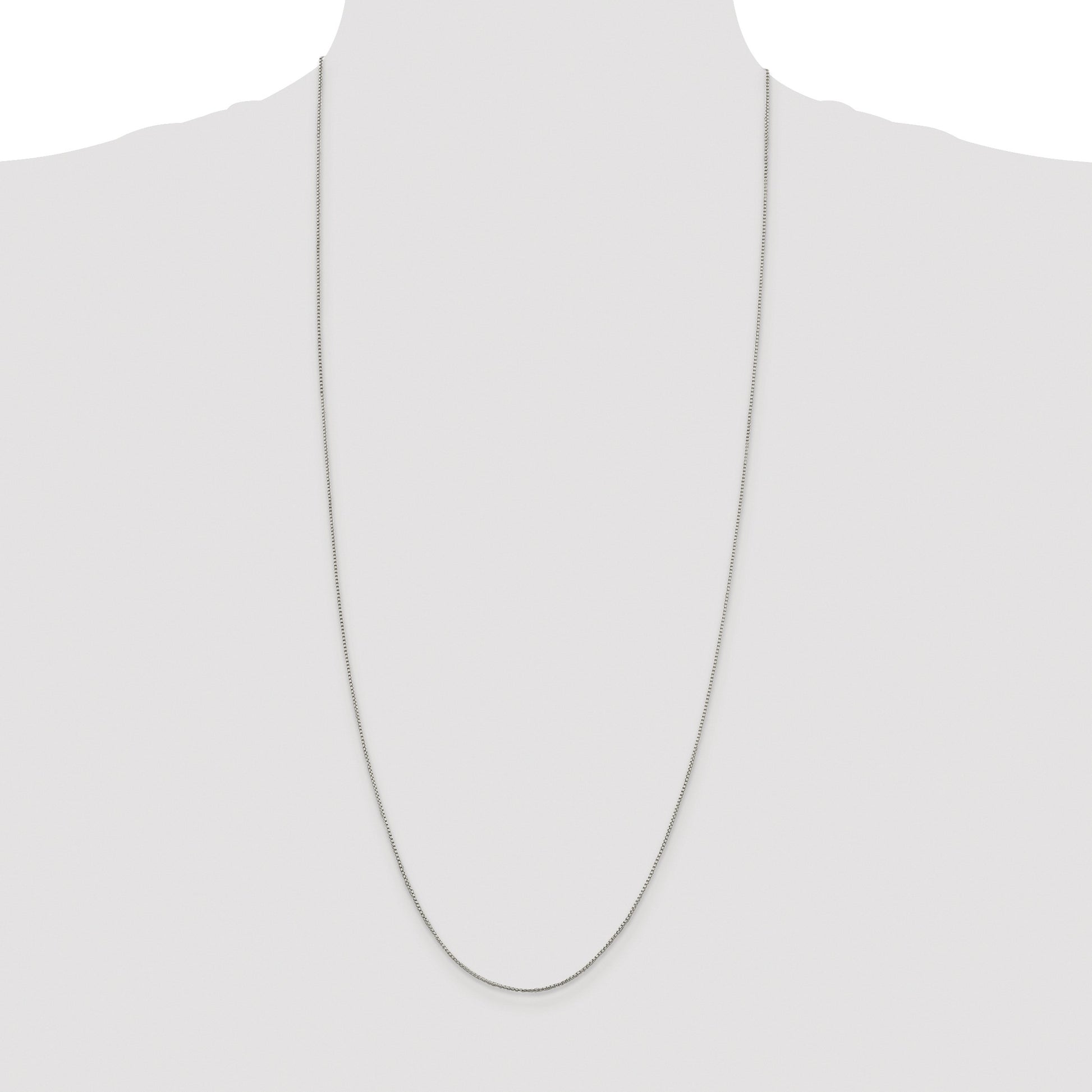 Sterling Silver Rhodium-plated 1mm Round Box Chain