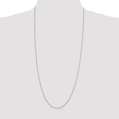 Sterling Silver Rhodium-plated 1mm Round Box Chain