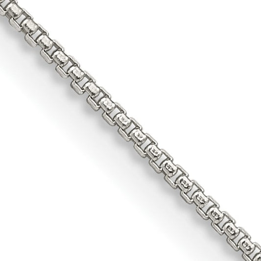 Sterling Silver 1mm Round Box Chain w/2in ext.