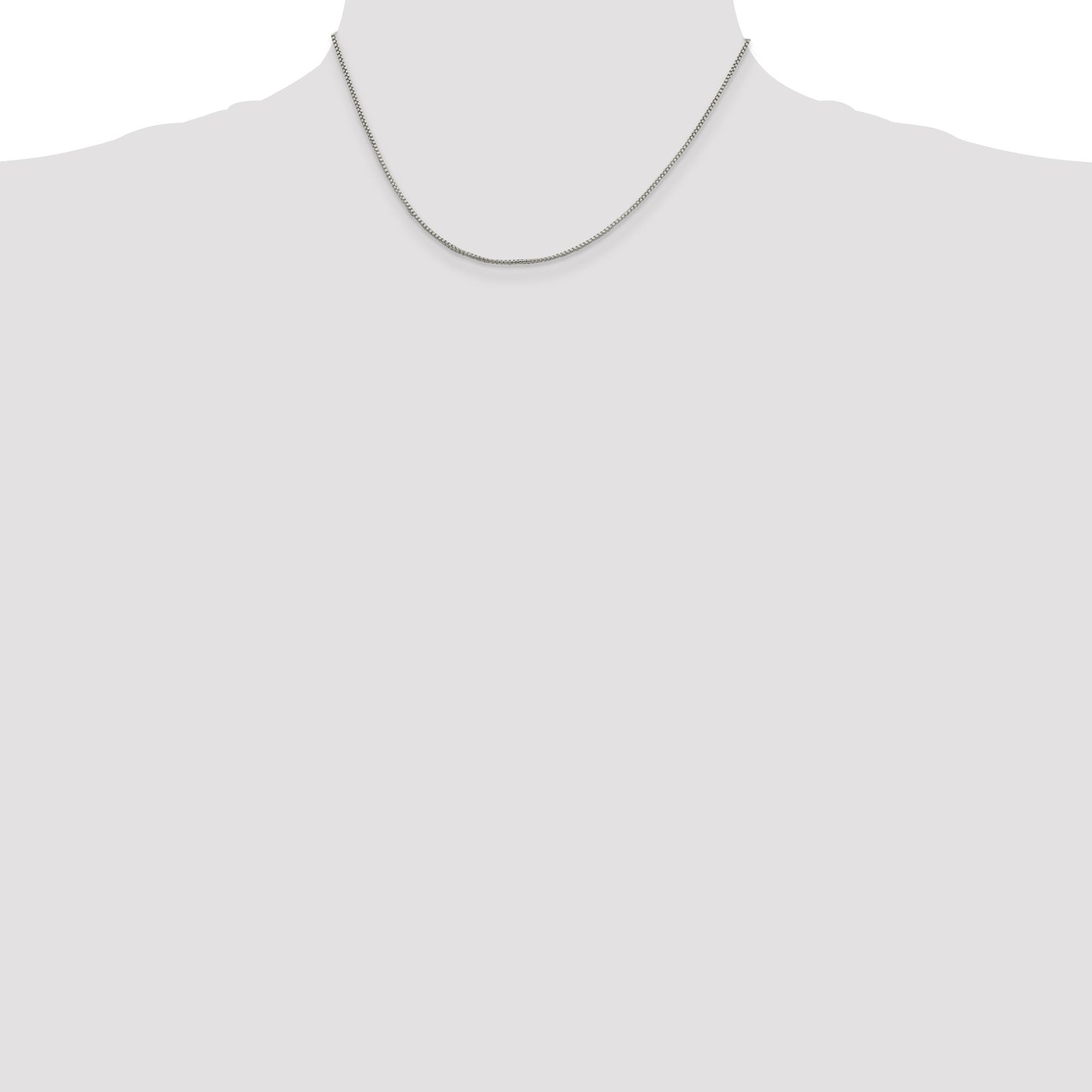Sterling Silver Rhodium-plated 1.25mm Round Box Chain