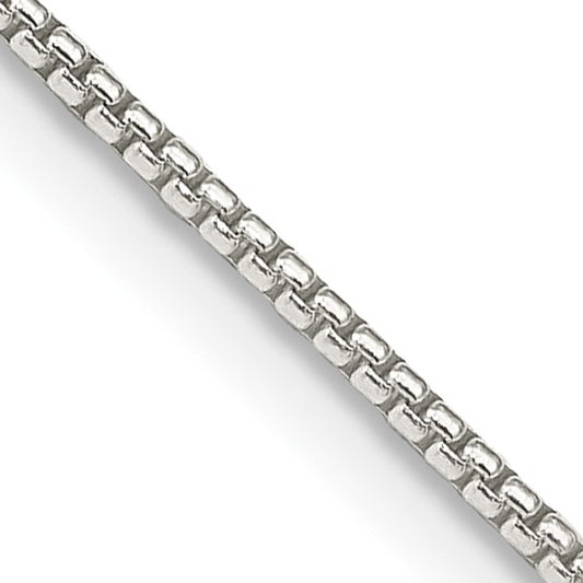 Sterling Silver 1.25mm Round Box Chain w/2in ext.