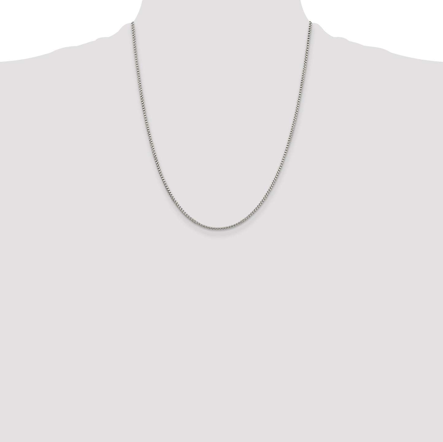 Sterling Silver 1.75mm Round Box Chain
