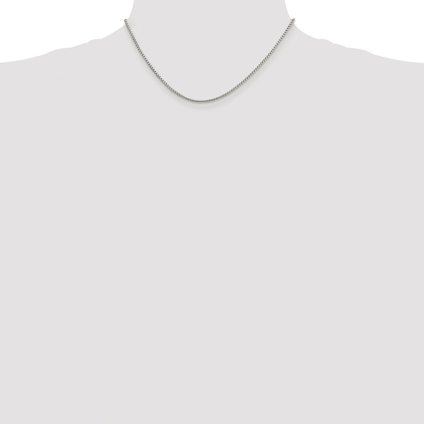 Sterling Silver Rhodium-plated 1.75mm Round Box Chain