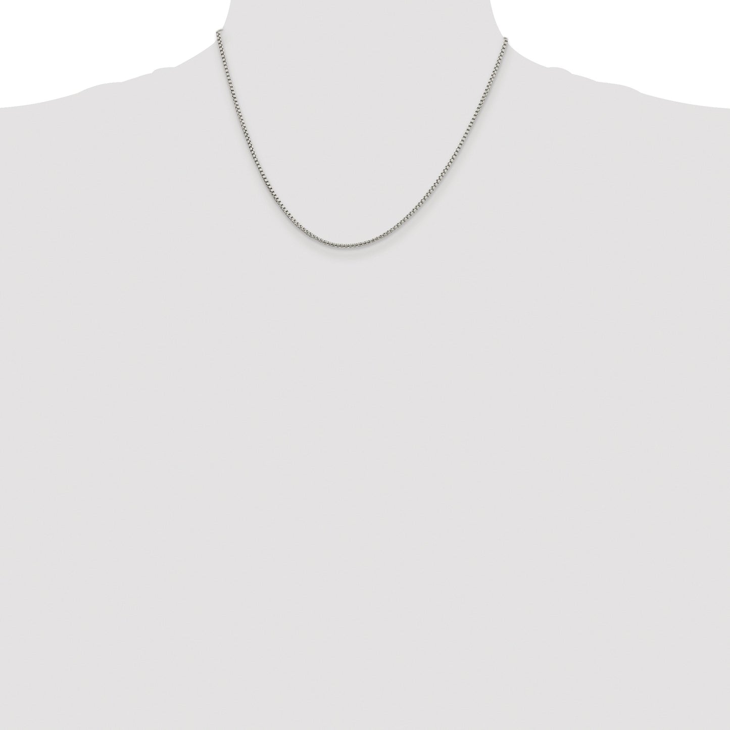 Sterling Silver Rhodium-plated 1.75mm Round Box Chain