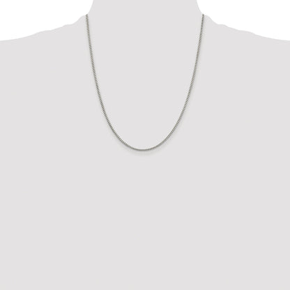 Sterling Silver Rhodium-plated 1.75mm Round Box Chain