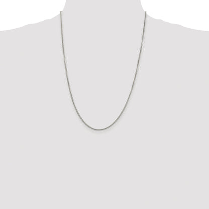 Sterling Silver Rhodium-plated 1.75mm Round Box Chain