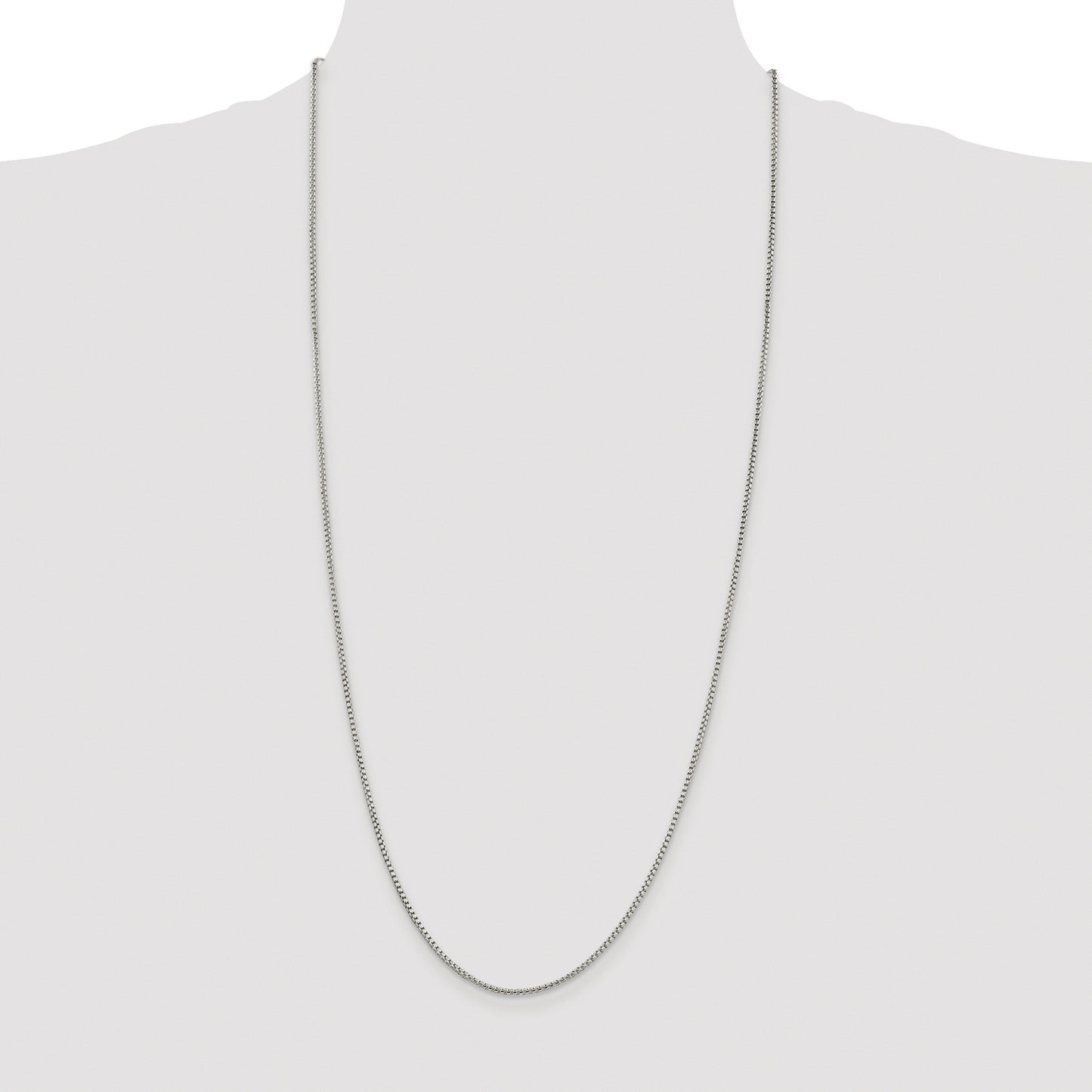 Sterling Silver Rhodium-plated 1.75mm Round Box Chain