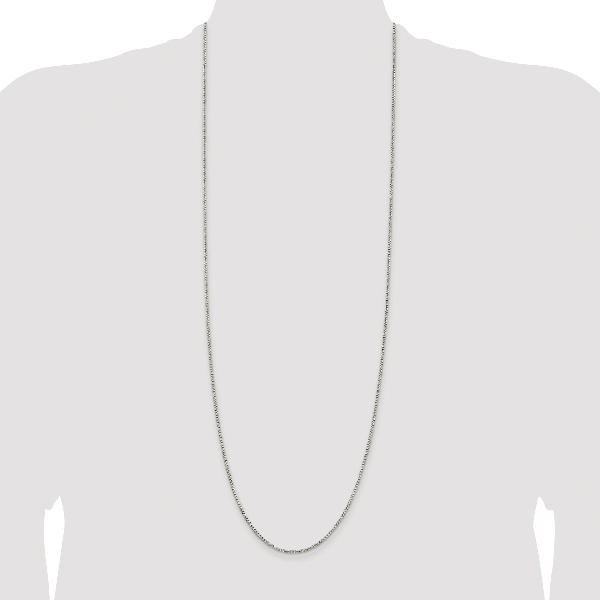 Sterling Silver Rhodium-plated 1.75mm Round Box Chain