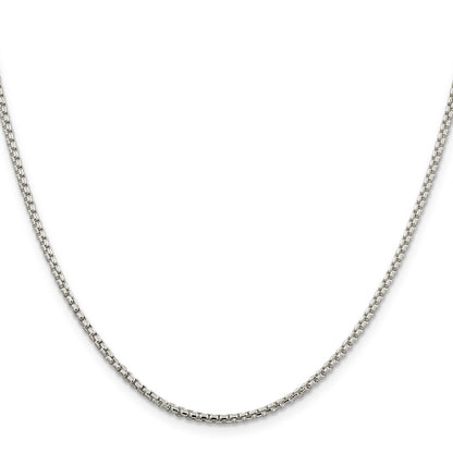 Sterling Silver 2mm Round Box Chain