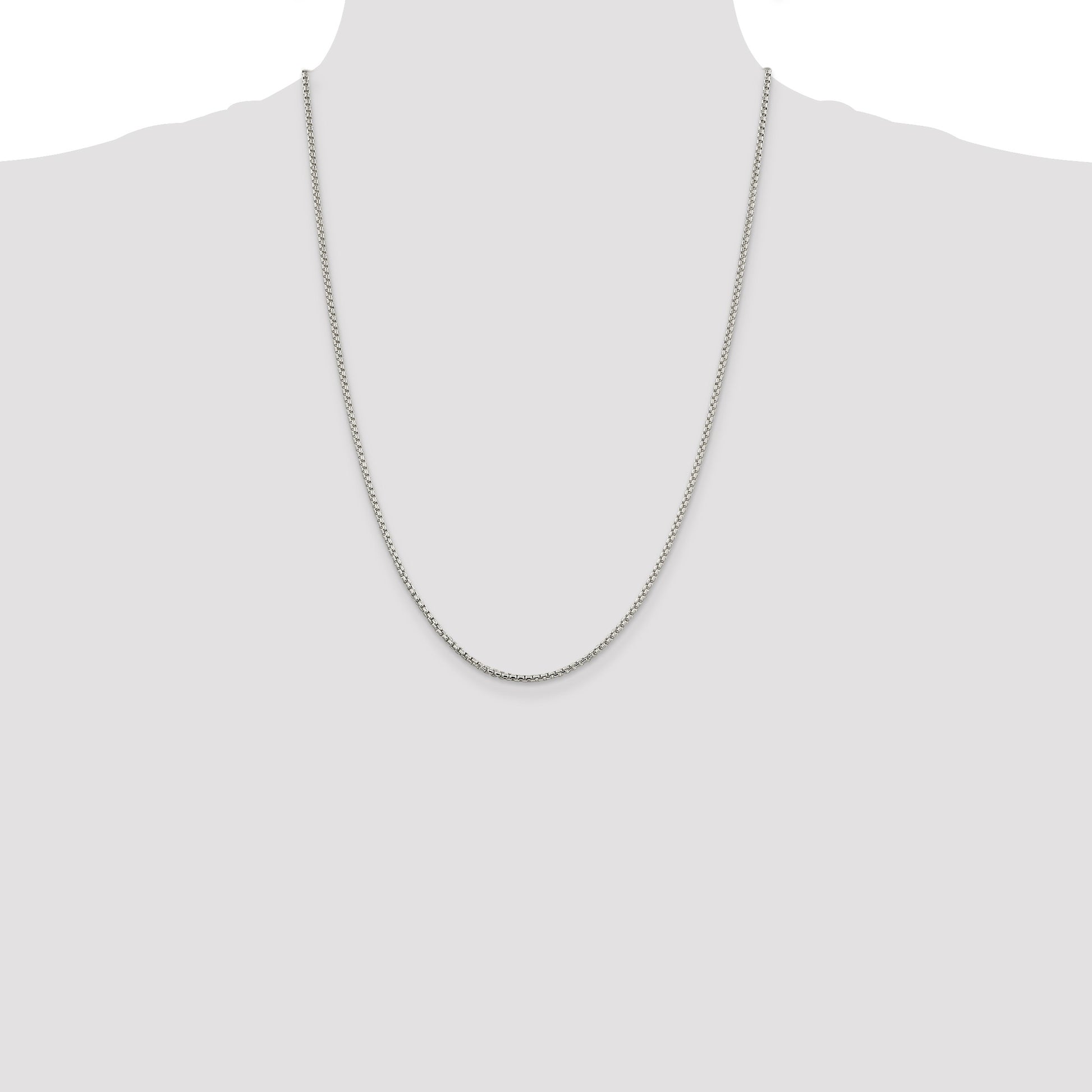 Sterling Silver 2mm Round Box Chain