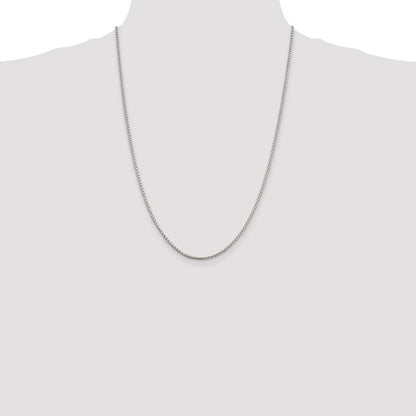 Sterling Silver 2mm Round Box Chain