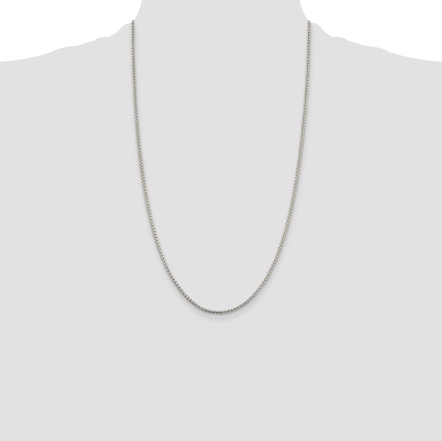 Sterling Silver 2mm Round Box Chain