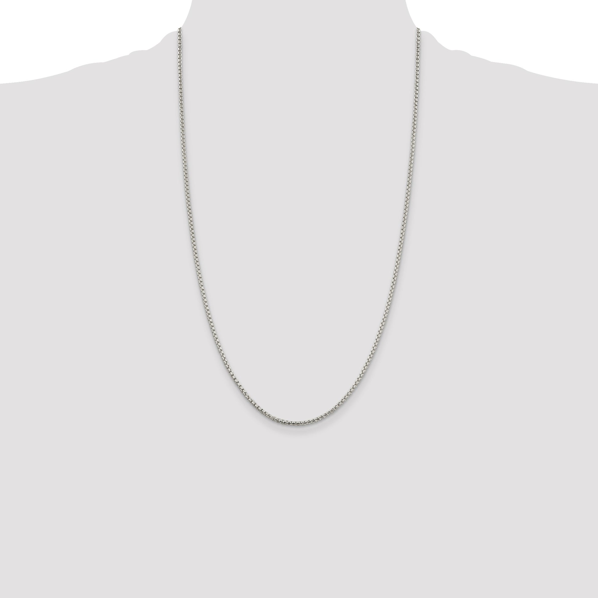 Sterling Silver 2mm Round Box Chain
