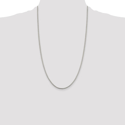 Sterling Silver 2mm Round Box Chain